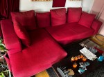 Rotes Stoff Sofa in sehr gutem Zustand 290x105/155