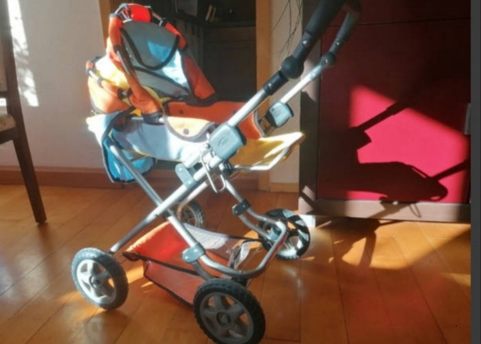 Puppenwagen Orange Hellbau
