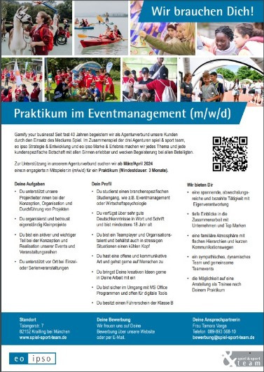 Praktikum im Eventmanagement