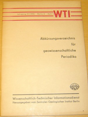 Abkrzungsverzeichnis fr geowissenschaftliche Per