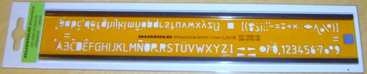 Schriftschabone ISO 3098/1B DIN 6776/1B 7mm gerade