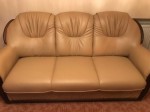 Sofa-3 sitzer Leder-Beige fr 50