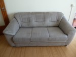 Couch/Sofa 3sitzig Bezug grau Polster Federkern