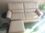 Couch-Garnitur, Sessel, Bettfunktion & Glastisch