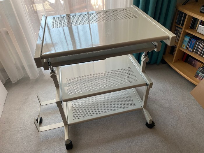 Computertisch, Metall, grau Computertisch, Metall, grau